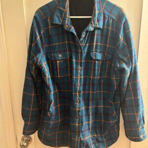 Duluth Trading Co Fleece lined Flannel Shacket